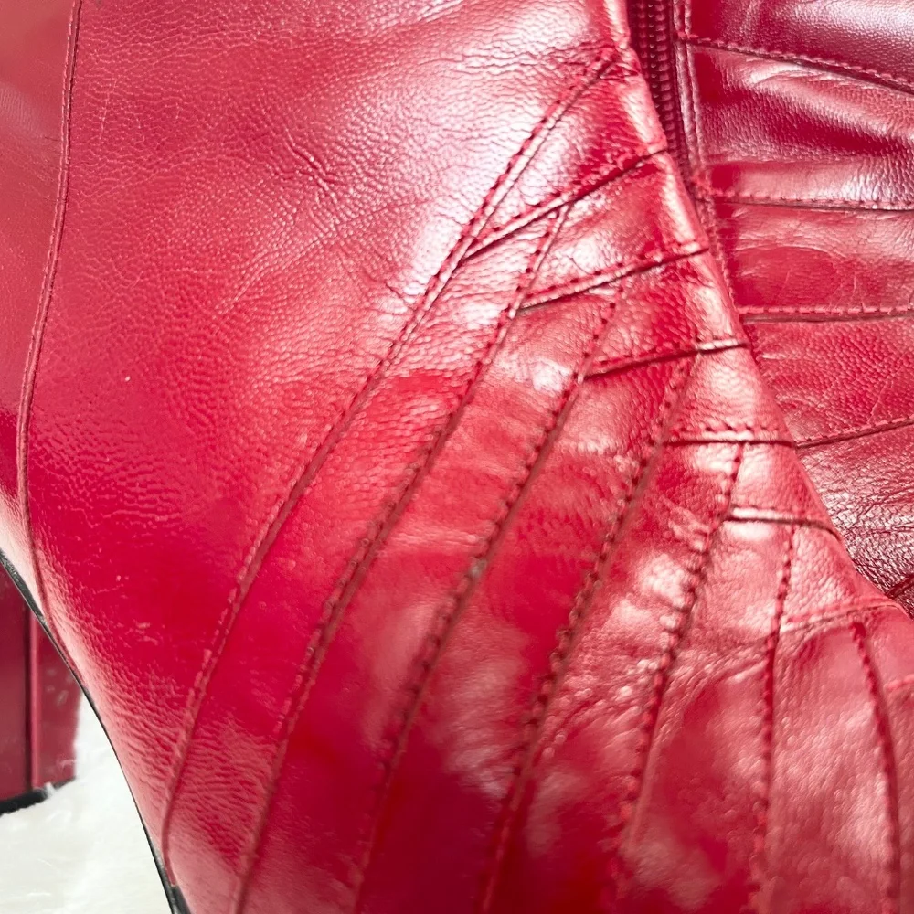 Ann Marino Red Heeled Boots - Picture 2 of 7